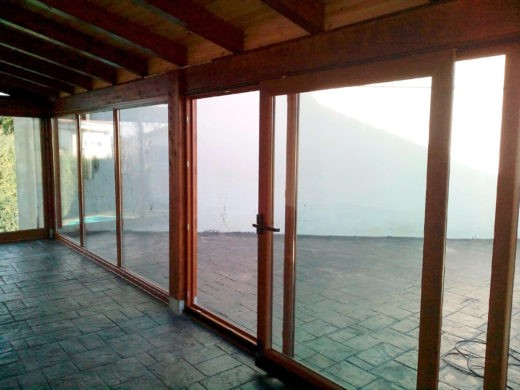 cerramiento porche madera puertas correderas